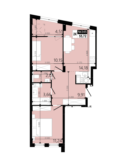 Квартира В2-345 WOOD