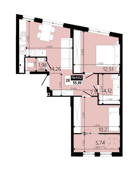 Квартира В2-442 WOOD