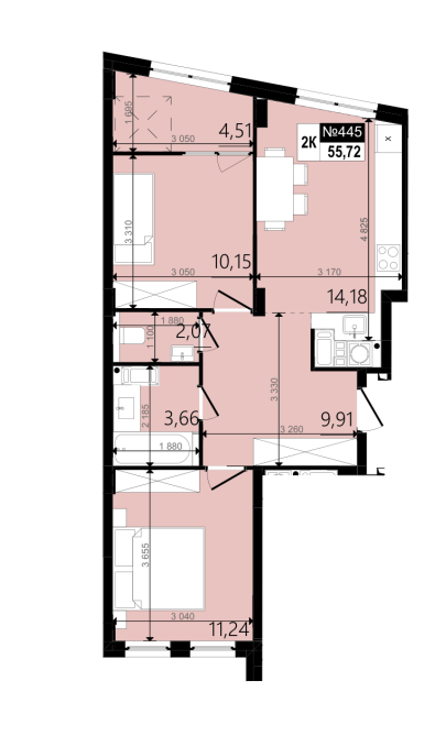 Квартира В2-445 WOOD