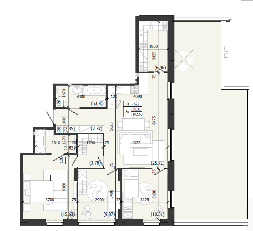 Квартира 622 WEST