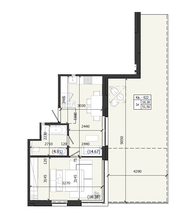 Квартира 822 WEST