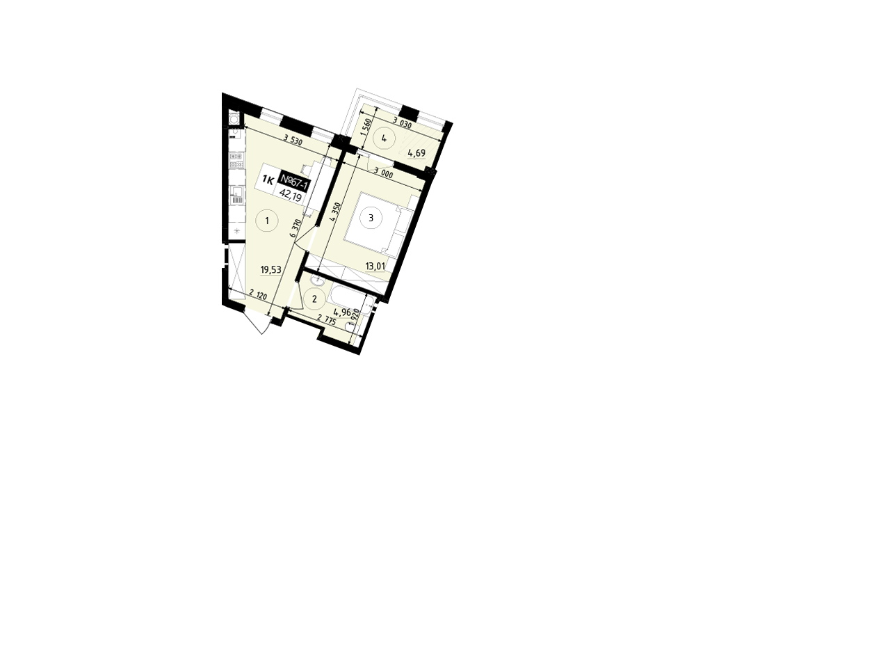 Квартира 67-1 ONE